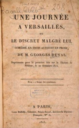 Une journée à Versailles, ou le discret malgré lui