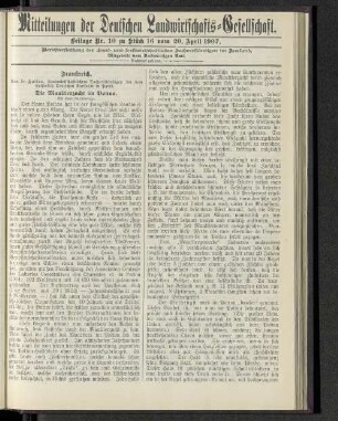 Beilage Nr. 10 zu Stück 16 vom 20. April 1907.