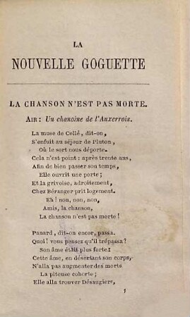 La Goguette ancienne et moderne : Choix de chansons nationales, guerrières, bachiques, philosophiques, joyeuses et populaires