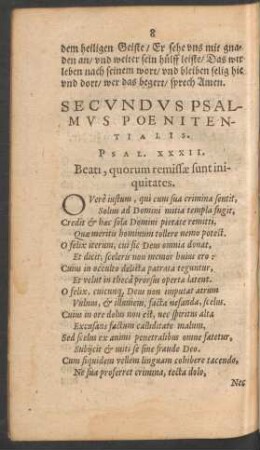 Secundus Psalmus Poenitentialis.