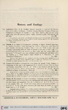 Botany and Zoology (No. 213 - 226)