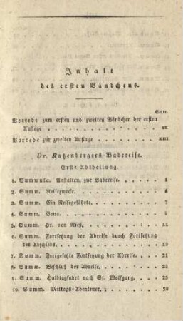 Inhalt des ersten Bändchens