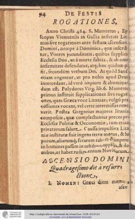 Ascensio Domini, Quadragesimo die à resurrectione,