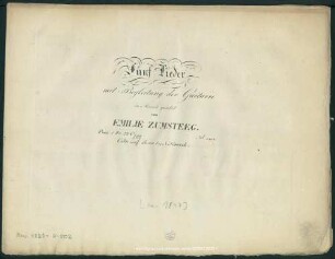 Fünf Lieder mit Begleitung der Guitarre