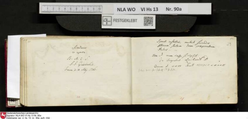 Stammbuch des Ernst Philipp Ludwig Zellmann (1763-1795) aus
                           Braunschweig