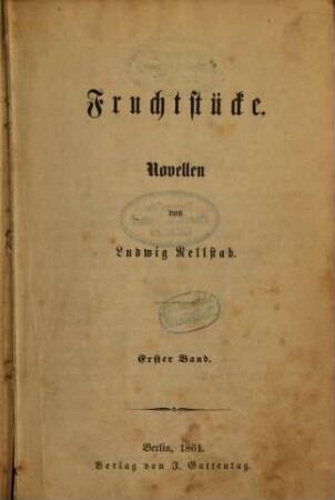Fruchtstücke : Novellen, 1
