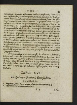 Caput XVII. De effectu pacificationis Ecclesiasticae.