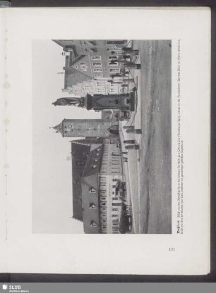 Haßfurt. Blick von der Ritterkapelle in der Oberen Dorfstadt zum Oberen Tor (Bamberger Tor), erbaut im 16. Jahrhundert