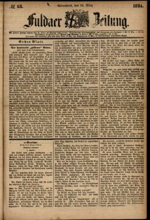 Ausgabe vom Samstag, den 22. März 1884.
