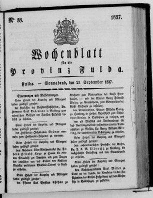 Nr. 38, Ausgabe vom 23. September 1837