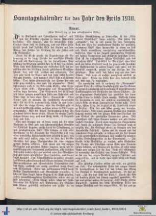 Sonntagskalender für das Jahr des Heils 1910.