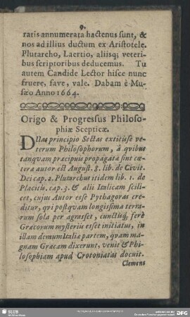 Origo & Progressus Philosophiae Scepticae