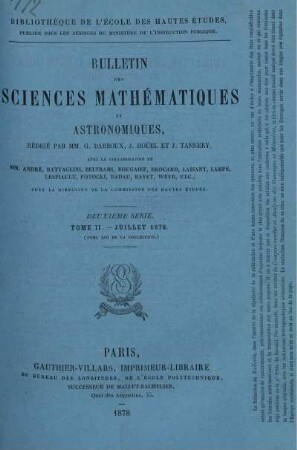 Tome II. - Juillet 1878.