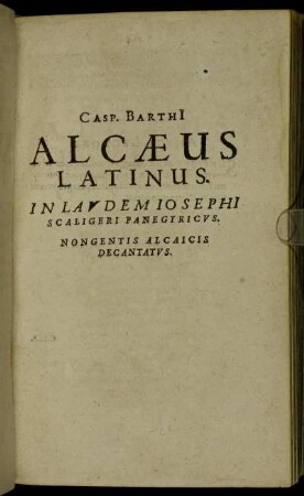 Alcæus Latinus.