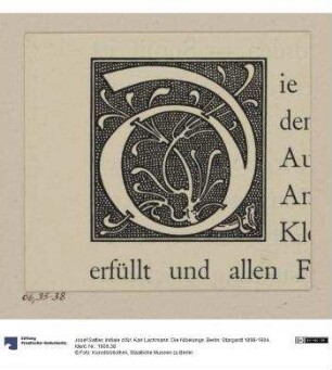 Initiale d für: Karl Lachmann. Die Nibelunge. Berlin: Stargardt 1898-1904