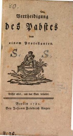 Vertheidigung des Pabstes