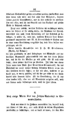 Noch einige Worte über den Zeichen-Unterricht in Elementarschulen
