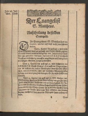 Der Evangelist S. Mattheus.