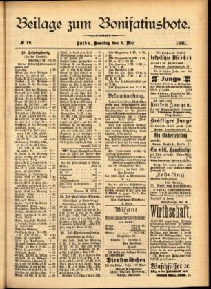 Zweite Ausgabe vom Sonntag, den 07. Mai 1899.