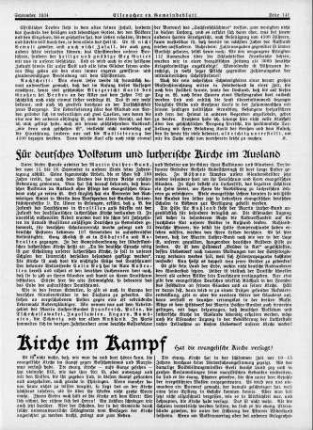 Für deutsches Volkstum und lutherische Kirche im Ausland