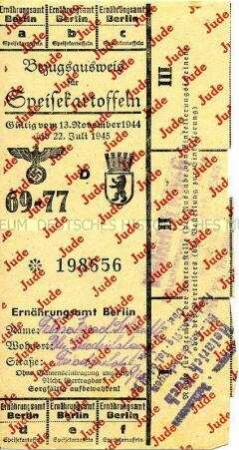Lebensmittelkarte für Juden