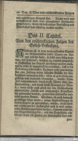 Das II. Capitel. Von den erschrecklichen Folgen der Selbst-Befleckung