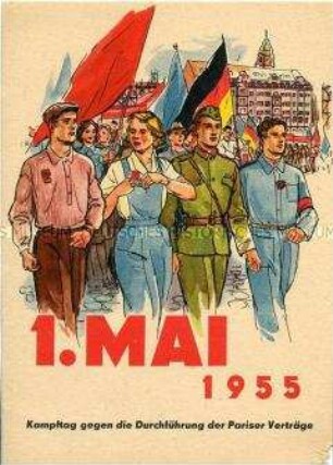 Postkarte zum Ersten Mai 1955