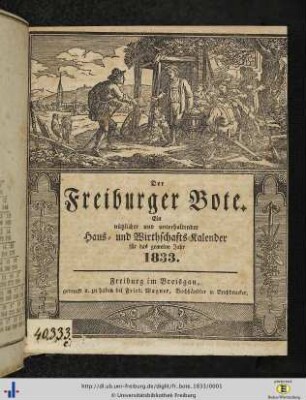 3. Jg.: Der Freiburger Bote: Ein nützlicher und unterhaltender Haus- und Wirthschaftskalender