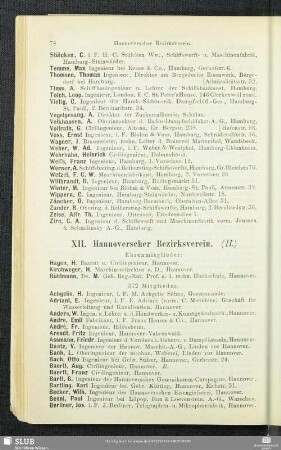 XII. Hannoverscher Bezirksverein.