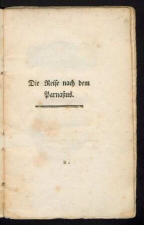 Die Reise nach dem Parnaßus