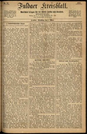 Ausgabe vom Dienstag, den 01. Mai 1883.