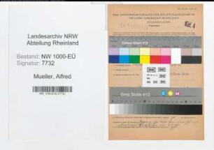 Entnazifizierung Alfred Mueller, geb. 10.04.1898 (Verwaltungsbeamter)