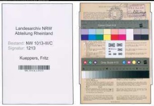 Entnazifizierung Fritz Kueppers , geb. 24.03.1909 (Kaufmann)