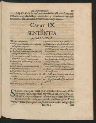 Caput IX. De Sententia.