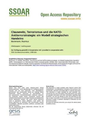 Clausewitz, Terrorismus und die NATO-Antiterrorstrategie: ein Modell strategischen Handelns
