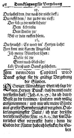 Im neundten Capittel wird Danck gesagt für die gnädige Vergebung der Sünden.