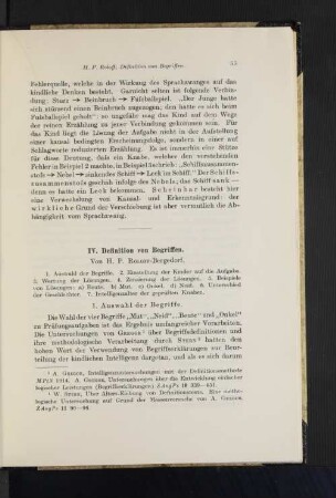 IV. Definition von Begriffen.