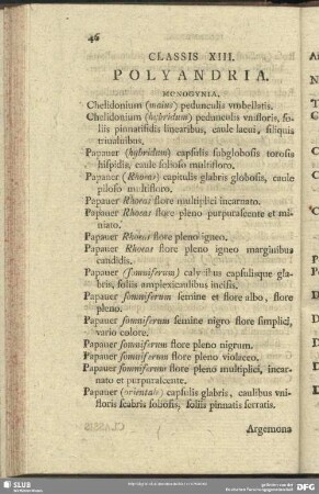 Classis XIII. Polyandria