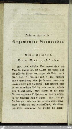 Dritter Haupttheil. Angewandte Naturlehre