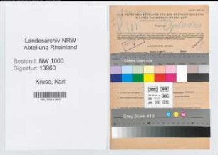 Entnazifizierung Karl Kruse, geb. 06.04.1911 (Kaufm.Angest.)