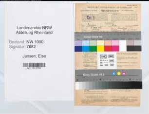 Entnazifizierung Else Jansen, geb. 11.03.1895 (Buchhalterin)