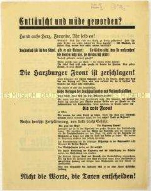 Aufruf des Christlich-sozialen Volksdienstes zur Reichstagswahl am 6. November 1932