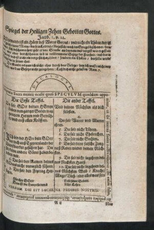 Spiegel der Heiligen Zehen Gebotten Gottes.