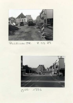 Umbau der B239 vorher - nachher. Bundesbahnbrücke Paulinenstraße