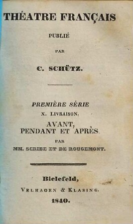 Avant, pendant et après : [esquisses historiques]