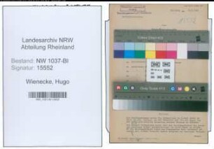 Entnazifizierung Hugo Wienecke , geb. 09.12.1882 (Bahnsekretaer)
