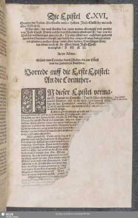 Die ... Epistel S. Pauli An die Corinther