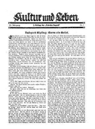 Kultur und Leben : 2. Beilage der "Arbeiter-Jugend"