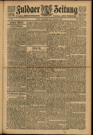 Erste Ausgabe vom Donnerstag, den 09. November 1905.