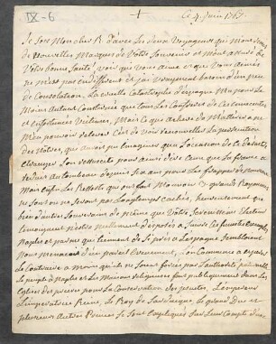 [Brief von Élisabeth-Pauline de Brancas an François-Joseph Terrasse Desbillons]